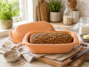 3,5 Liter Brotbackform mit Deckel aus Steingut, 33×16×14 cm – unglasiert