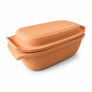 3,5 Liter Brotbackform mit Deckel aus Steingut, 33×16×14 cm – unglasiert