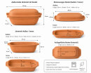 3,5 Liter Brotbackform mit Deckel aus Steingut, 33×16×14 cm – unglasiert