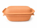 3,5 Liter Brotbackform mit Deckel aus Steingut, 33×16×14 cm – unglasiert