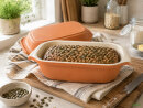 3,5 Liter Brotbackform mit Deckel aus Steingut, 33×16×14 cm – außen unglasiert, innen creme glasiert