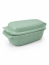 3,5 Liter Brotbackform mit Deckel aus Steingut, 33×16×14 cm – grün, glasiert