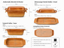 3,5 Liter Brotbackform mit Deckel aus Steingut, 33×16×14 cm – bernsteinbraun mit Farbverlauf, glasiert