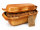 3,5 Liter Brotbackform mit Deckel aus Steingut, 33×16×14 cm – bernsteinbraun mit Farbverlauf, glasiert