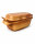 3,5 Liter Brotbackform mit Deckel aus Steingut, 33×16×14 cm – bernsteinbraun mit Farbverlauf, glasiert