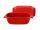 3,5 Liter Brotbackform mit Deckel aus Steingut, 33×16×14 cm – rot, glasiert