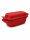 3,5 Liter Brotbackform mit Deckel aus Steingut, 33×16×14 cm – rot, glasiert
