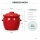 6,5 Liter Kartoffeltopf & Zwiebeltopf mit Deckel aus Steingut, 30×25×24 cm – rot, glasiert