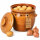6,5 Liter Kartoffeltopf & Zwiebeltopf mit Deckel aus Steingut, 30×25×24 cm – bernsteinbraun mit Farbverlauf, glasiert