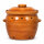 6,5 Liter Kartoffeltopf & Zwiebeltopf mit Deckel aus Steingut, 30×25×24 cm – bernsteinbraun mit Farbverlauf, glasiert