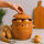 6,5 Liter Kartoffeltopf & Zwiebeltopf mit Deckel aus Steingut, 30×25×24 cm – bernsteinbraun mit Farbverlauf, glasiert