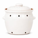 6,5 Liter Kartoffeltopf & Zwiebeltopf mit Deckel aus Steingut, 30×25×24 cm – weiß, glasiert