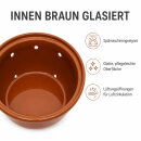 6,5 Liter Kartoffeltopf & Zwiebeltopf mit Deckel aus Steingut, 30×25×24 cm – weiß, glasiert