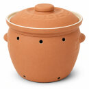6,5 Liter Kartoffeltopf & Zwiebeltopf mit Deckel aus Steingut, 30×25×24 cm – außen unglasiert, innen creme glasiert