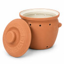 6,5 Liter Kartoffeltopf & Zwiebeltopf mit Deckel aus Steingut, 30×25×24 cm – außen unglasiert, innen creme glasiert