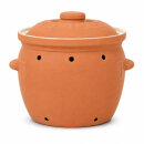 6,5 Liter Kartoffeltopf & Zwiebeltopf mit Deckel aus Steingut, 30×25×24 cm – außen unglasiert, innen creme glasiert