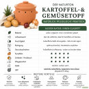 6,5 Liter Kartoffeltopf & Zwiebeltopf mit Deckel aus Steingut, 30×25×24 cm – außen unglasiert, innen creme glasiert