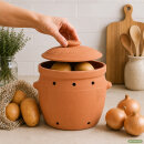 6,5 Liter Kartoffeltopf & Zwiebeltopf mit Deckel aus Steingut, 30×25×24 cm – unglasiert