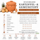 6,5 Liter Kartoffeltopf & Zwiebeltopf mit Deckel aus Steingut, 30×25×24 cm – unglasiert