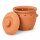 6,5 Liter Kartoffeltopf & Zwiebeltopf mit Deckel aus Steingut, 30×25×24 cm – unglasiert