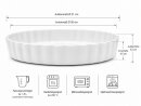 31 cm runde Backform mit Wellenrand aus Steingut - weiß, glasiert