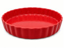 31 cm runde Backform mit Wellenrand aus Steingut - rot,...