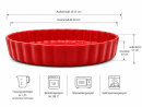 31 cm runde Backform mit Wellenrand aus Steingut - rot, glasiert