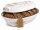 4,5 Liter Brotbackform mit Deckel und Getreidemuster aus Steingut, 38x24x15 cm – weiß, glasiert
