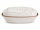 4,5 Liter Brotbackform mit Deckel und Getreidemuster aus Steingut, 38x24x15 cm – weiß, glasiert