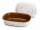 4,5 Liter Brotbackform mit Deckel und Getreidemuster aus Steingut, 38x24x15 cm – weiß, glasiert
