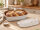 4,5 Liter Brotbackform mit Deckel und Getreidemuster aus Steingut, 38x24x15 cm – weiß, glasiert