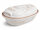 4,5 Liter Brotbackform mit Deckel und Getreidemuster aus Steingut, 38x24x15 cm – weiß, glasiert