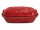 4,5 Liter Brotbackform mit Deckel und Getreidemuster aus Steingut, 38x24x15 cm – rot, glasiert