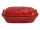 4,5 Liter Brotbackform mit Deckel und Getreidemuster aus Steingut, 38x24x15 cm – rot, glasiert