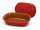 4,5 Liter Brotbackform mit Deckel und Getreidemuster aus Steingut, 38x24x15 cm – rot, glasiert