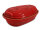 4,5 Liter Brotbackform mit Deckel und Getreidemuster aus Steingut, 38x24x15 cm – rot, glasiert