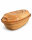 4,5 Liter Brotbackform mit Deckel und Getreidemuster aus Steingut, 38x24x15 cm – bernsteinbraun mit Farbverlauf, glasiert