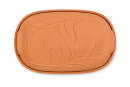 4,5 Liter Brotbackform mit Deckel und Getreidemuster aus Steingut, 38x24x15 cm – unglasiert