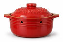 4 Liter Zwiebeltopf & Kartoffeltopf mit Deckel aus Steingut, 31,5×27×18 cm – rot, glasiert