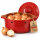 4 Liter Zwiebeltopf & Kartoffeltopf mit Deckel aus Steingut, 31,5×27×18 cm – rot, glasiert