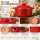 4 Liter Zwiebeltopf & Kartoffeltopf mit Deckel aus Steingut, 31,5×27×18 cm – rot, glasiert