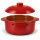 4 Liter Zwiebeltopf & Kartoffeltopf mit Deckel aus Steingut, 31,5×27×18 cm – rot, glasiert