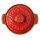 4 Liter Zwiebeltopf & Kartoffeltopf mit Deckel aus Steingut, 31,5×27×18 cm – rot, glasiert