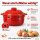 4 Liter Zwiebeltopf & Kartoffeltopf mit Deckel aus Steingut, 31,5×27×18 cm – rot, glasiert
