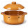 4 Liter Zwiebeltopf & Kartoffeltopf mit Deckel aus Steingut, 31,5×27×18 cm – bernsteinbraun mit Farbverlauf, glasiert