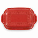 5 Liter Brotbackform mit Deckel aus Steingut, 37×25×15 cm – rot, glasiert