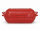 5 Liter Brotbackform eckig mit Deckel aus Steingut, 37×25×15 cm – rot, glasiert
