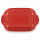 5 Liter Brotbackform eckig mit Deckel aus Steingut, 37×25×15 cm – rot, glasiert