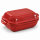 5 Liter Brotbackform eckig mit Deckel aus Steingut, 37×25×15 cm – rot, glasiert