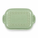 5 Liter Brotbackform mit Deckel aus Steingut, 37×25×15 cm – grün, glasiert